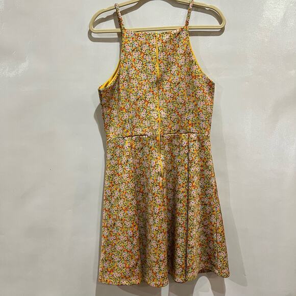 Copper Key Womens Yellow‎ Dress XL Floral Sleeveless Back Zipper - Picture 5 of 5